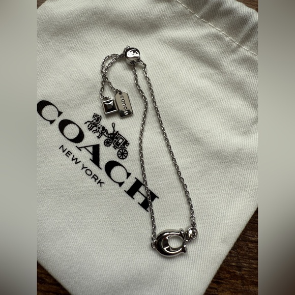 NEW‼️ COACH SIGNATURE “C” CRYSTAL SILVER SLIDER BRACELET - Picture 9 of 13